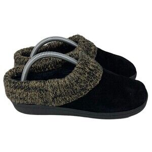 Clarks Angelina Women's Knitted Collar Clog Slipper Brown Size 9M US Shoe MGB11